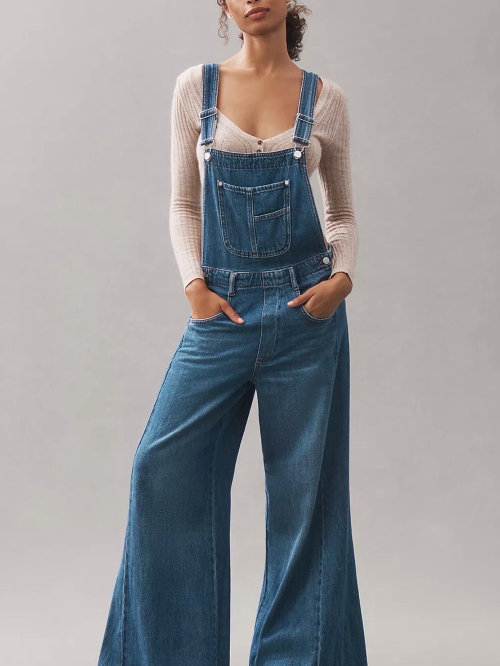 Anthropologie Pilcro Adi Denim Flare Overalls size 12